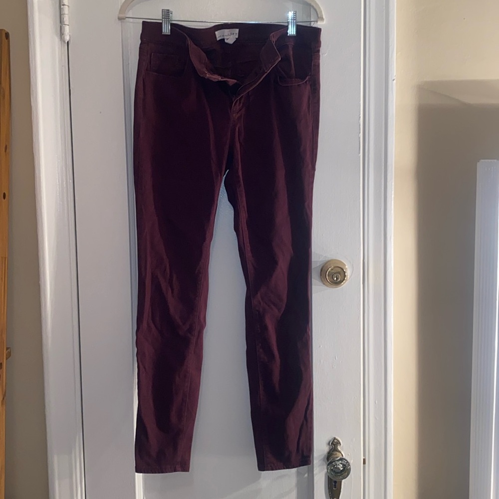 Maroon jeggings from LOFT